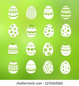 Spring decorative eggs of set vector collection