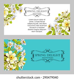 Spring delight collection. Beautiful invitation card of beautiful flowers. Easy to edit. Perfect for invitations or announcements.