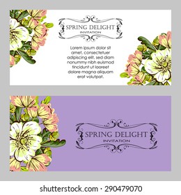 Spring delight collection. Beautiful invitation card of beautiful flowers. Easy to edit. Perfect for invitations or announcements.
