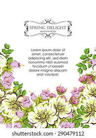 Spring delight collection. Beautiful invitation card of beautiful flowers. Easy to edit. Perfect for invitations or announcements.