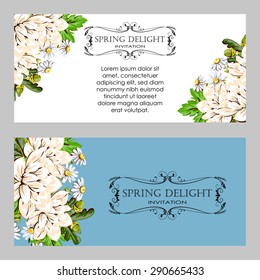 Spring delight collection. Beautiful invitation card of beautiful flowers. Easy to edit. Perfect for invitations or announcements.