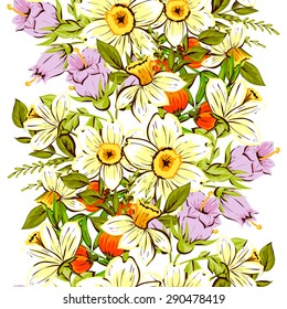 Spring delight collection. Beautiful wallpaper seamless vintage flower pattern. Easy to edit. Using mask. 