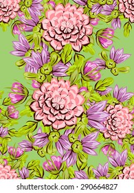Spring delight collection. Beautiful wallpaper seamless vintage flower pattern. Easy to edit. Using mask. 