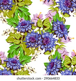 Spring delight collection. Beautiful wallpaper seamless vintage flower pattern. Easy to edit. Using mask. 