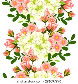 Spring delight collection.  Beautiful wallpaper seamless vintage flower pattern. Easy to edit. Using mask. 