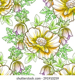 Spring delight collection. Beautiful wallpaper seamless vintage flower pattern. Easy to edit. Using mask. 