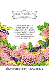 Spring delight collection. Delicate invitation card of beautiful flowers. Easy to edit. Perfect for invitations or announcements.