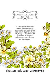 Spring delight collection. Delicate invitation card of beautiful flowers. Easy to edit. Perfect for invitations or announcements.