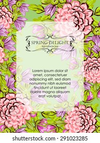 Spring delight collection. Delicate invitation card of beautiful flowers. Easy to edit. Perfect for invitations or announcements.