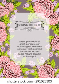 Spring delight collection. Delicate invitation card of beautiful flowers. Easy to edit. Perfect for invitations or announcements.