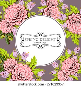 Spring delight collection. Delicate invitation card of beautiful flowers. Easy to edit. Perfect for invitations or announcements.