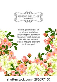Spring delight collection. Delicate invitation card of beautiful flowers. Easy to edit. Perfect for invitations or announcements.