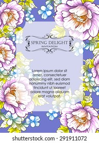 Spring delight collection. Delicate invitation card of beautiful flowers. Easy to edit. Perfect for invitations or announcements.