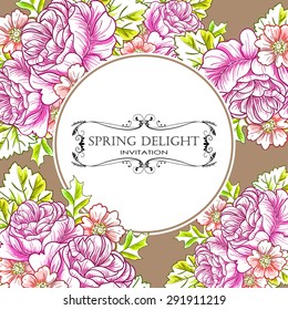 Spring delight collection. Delicate invitation card of beautiful flowers. Easy to edit. Perfect for invitations or announcements.