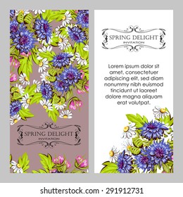 Spring delight collection. Delicate invitation card of beautiful flowers. Easy to edit. Perfect for invitations or announcements.