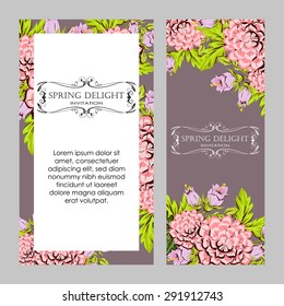 Spring delight collection. Delicate invitation card of beautiful flowers. Easy to edit. Perfect for invitations or announcements.