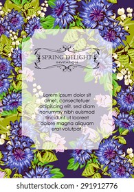 Spring delight collection. Delicate invitation card of beautiful flowers. Easy to edit. Perfect for invitations or announcements.