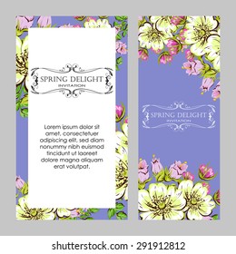 Spring delight collection. Delicate invitation card of beautiful flowers. Easy to edit. Perfect for invitations or announcements.