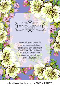Spring delight collection. Delicate invitation card of beautiful flowers. Easy to edit. Perfect for invitations or announcements.