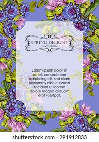 Spring delight collection. Delicate invitation card of beautiful flowers. Easy to edit. Perfect for invitations or announcements.