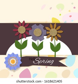 Spring design background with abstract beautiful colorful flower.