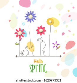 Spring design background with abstract beautiful colorful flower.