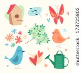 Spring design elements. Vector illustration.