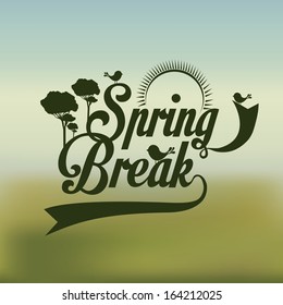 spring design over green  background vector illustration