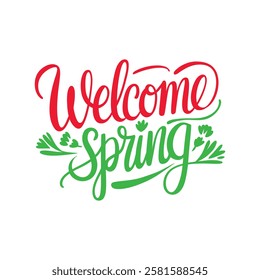 Spring design text hand lettering