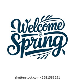 Spring design text hand lettering