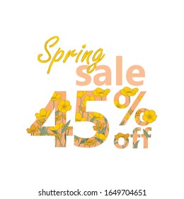 spring discount 45 % sales illustration 