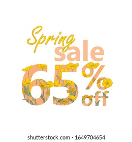 spring discount 65 % sales illustration 