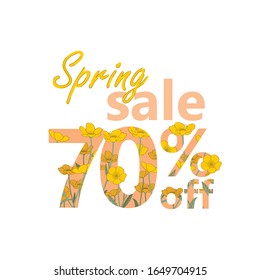 spring discount 70 % sales illustration 
