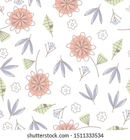 Spring Doodle Floral Seamless Pattern Perfect For Kids Pattern, Baby Clothes, Baby Blanket, Baby Dress, Fabric And Textile Pattern