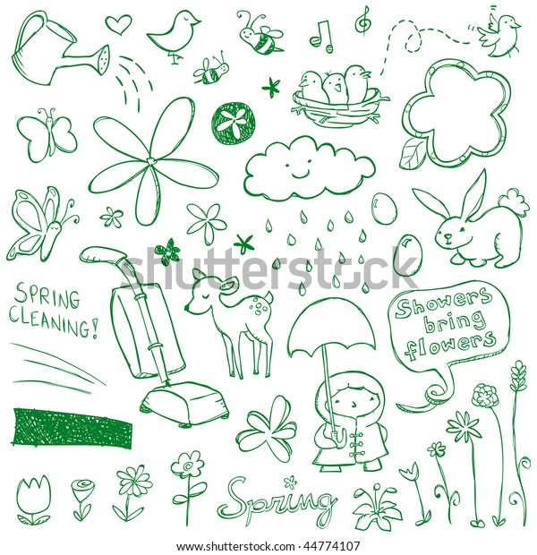Spring Doodles Stock Vector (Royalty Free) 44774107