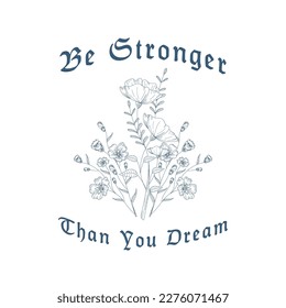 spring dreamer flower and daisy positive quote flower design fashion slogan style spring summer sticker