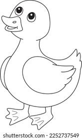 Spring Duckling Isolated Coloring Page for Kids