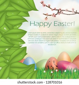 Spring easter abstract background colorful eggs