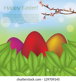 Spring easter abstract background colorful eggs