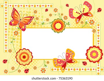 Spring Easter background. Vector illustration.