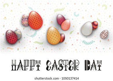 Spring Easter is a beautiful badge lettering and the pattern of eggs and flowers, like a banner for social networks .