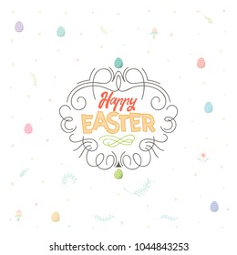 Spring - Easter is a beautiful badge, like a sticker for social networks.