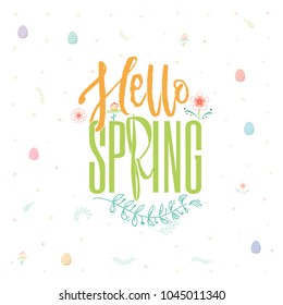 Spring - Easter is a beautiful badge, like a sticker for social networks.