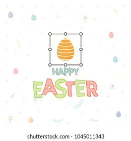 Spring - Easter is a beautiful badge, like a sticker for social networks.