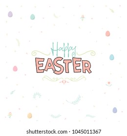 Spring - Easter is a beautiful badge, like a sticker for social networks.