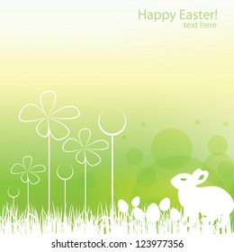 Spring easter green stripe flower abstract background