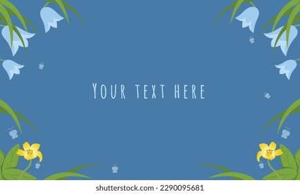 Spring easter pastel flowers template, hello spring flowers cute banner, trendy wildflowers background