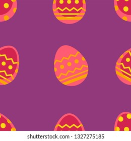 Spring easter vector seamless pattern with colorful eggs.