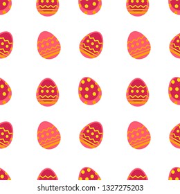 Spring easter vector seamless pattern with colorful eggs.