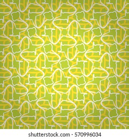 Spring eco bright green geometric seamless pattern in tribal style. Flat puzzle repeatable backdrop. Bright, graphical design for page fill, wallpaper, banner or other purpose. Modern tracery.